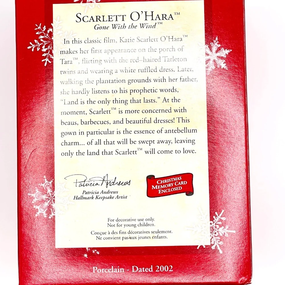 Hallmark 2002 Scarlett O'Hara Keepsake Ornament IN BOX